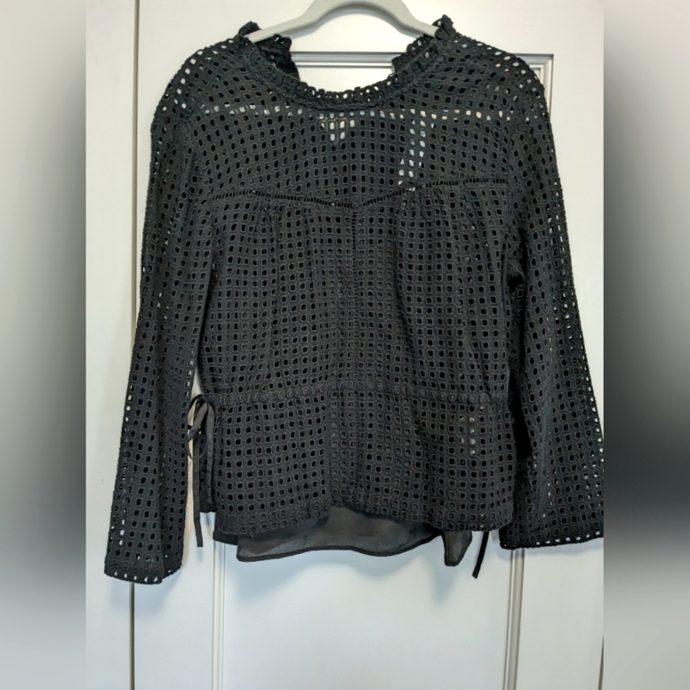 NWT J. Crew Embroidered black shirt Sz 8 - Picture 3 of 15